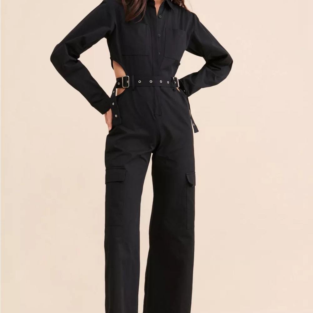 The Ragged Priest Black Cut-Out Jumpsuit